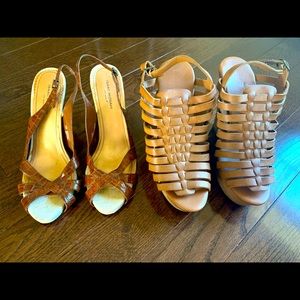 Mossimo gladiator wedge and isaac mizrahi sling heels
